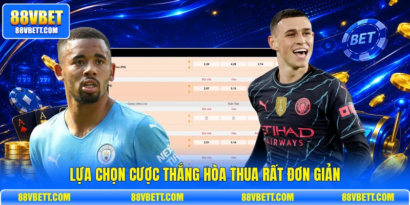 Lựa chọn cược thắng hòa thua rất đơn giản